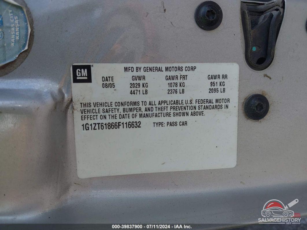 1G1ZT61866F116632 2006 CHEVROLET MALIBU MAXX photo no. 9