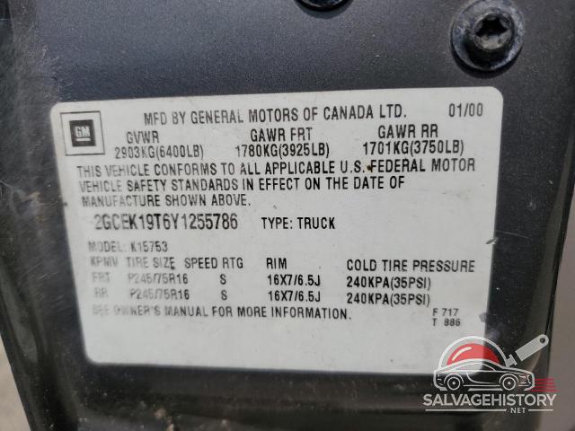 2GCEK19T6Y1255786 2000 CHEVROLET ALL Models photo no. 12
