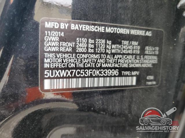 5UXWX7C53F0K33996 2015 BMW X3 photo no. 12