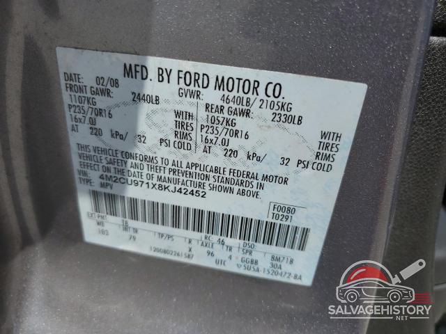 4M2CU971X8KJ42452 2008 MERCURY MARINER photo no. 13