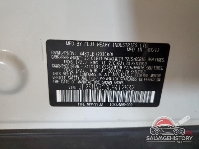JF2SHABC3DH412632 2013 SUBARU FORESTER photo no. 12
