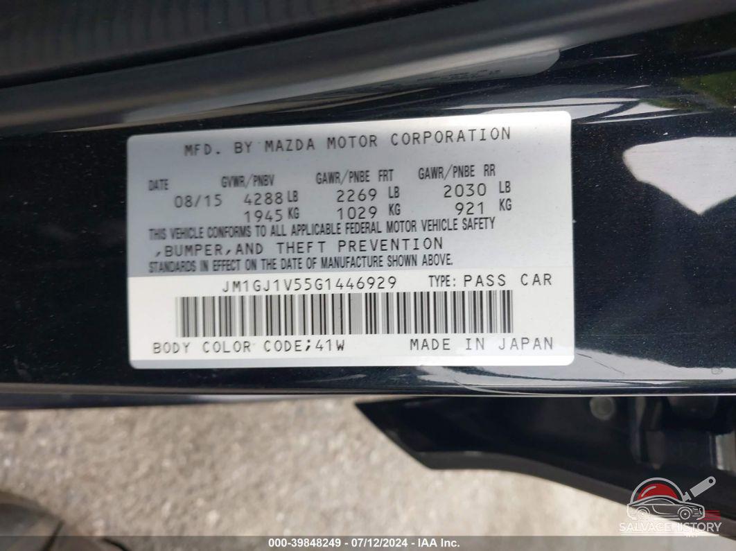 JM1GJ1V55G1446929 2016 MAZDA MAZDA6 photo no. 9