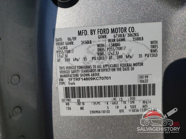1FTRF14809KC70701 2009 FORD All Models photo no. 12