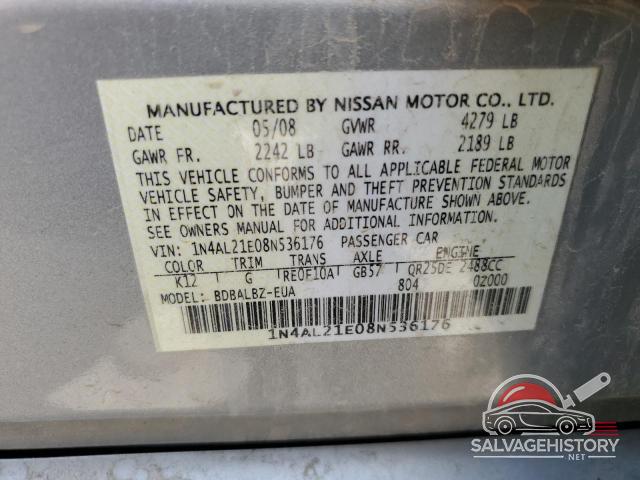 1N4AL21E08N536176 2008 NISSAN ALTIMA photo no. 12