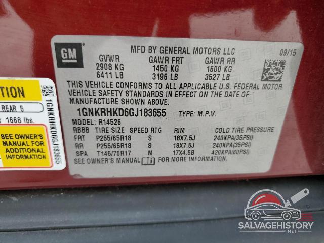 1GNKRHKD6GJ183655 2016 CHEVROLET TRAVERSE photo no. 13