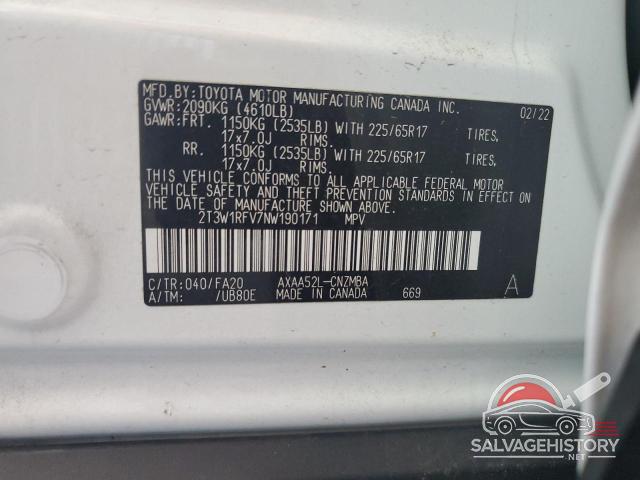 2T3W1RFV7NW190171 2022 TOYOTA RAV4 photo no. 12