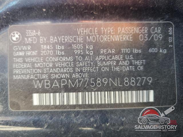 WBAPM77589NL88279 2009 BMW 3 SERIES photo no. 13