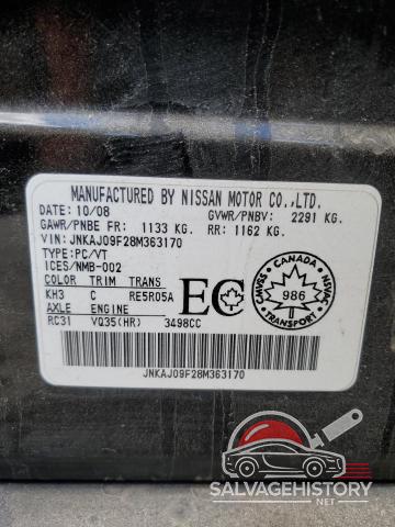JNKAJ09F28M363170 2008 INFINITI EX35 photo no. 13