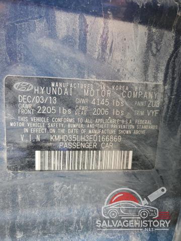 KMHD35LH3EU166869 2014 HYUNDAI ELANTRA photo no. 12