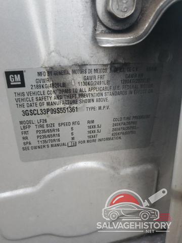 3GSCL33P09S551361 2009 SATURN VUE photo no. 12