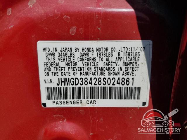 JHMGD38428S024861 2008 HONDA FIT photo no. 12