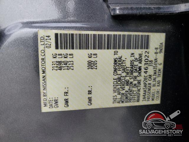 1N4AA5AP2EC463022 2014 NISSAN MAXIMA photo no. 12