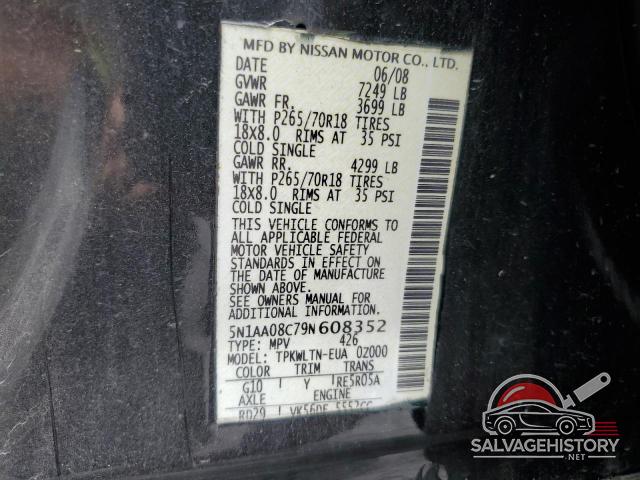 5N1AA08C79N608352 2009 NISSAN ARMADA photo no. 13