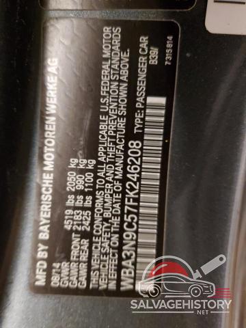WBA3N9C57FK246208 2015 BMW 4 SERIES photo no. 12