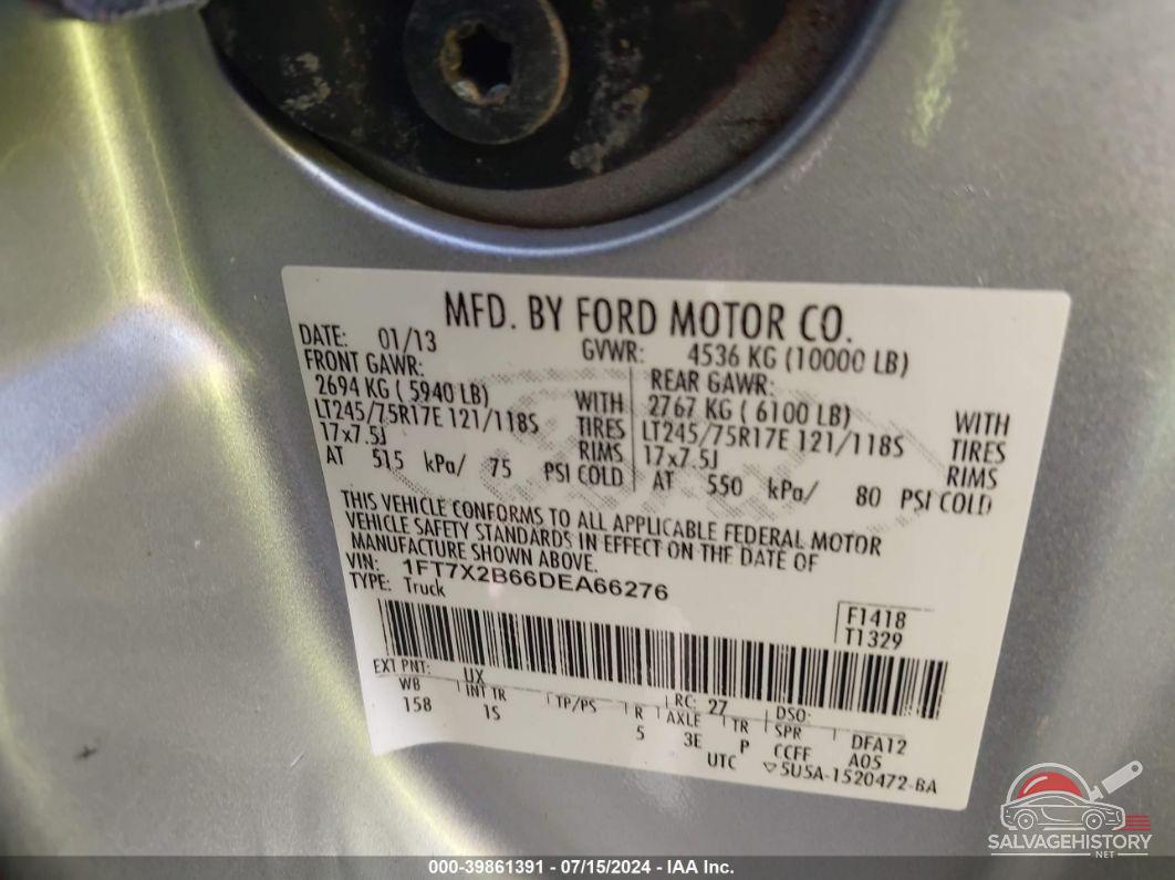 1FT7X2B66DEA66276 2013 FORD F250 photo no. 9