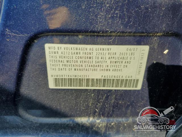 WVWDR71K67W242251 2007 VOLKSWAGEN RABBIT photo no. 12