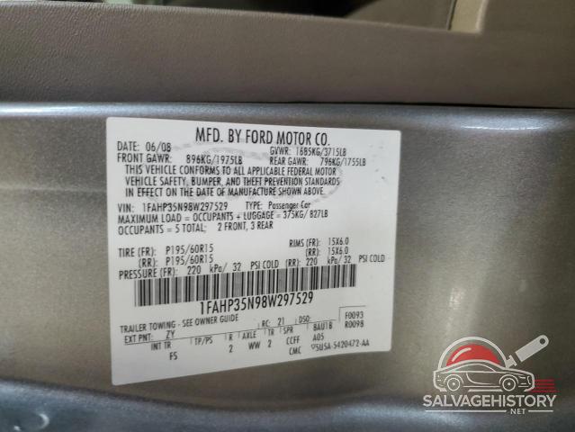 1FAHP35N98W297529 2008 FORD FOCUS photo no. 13