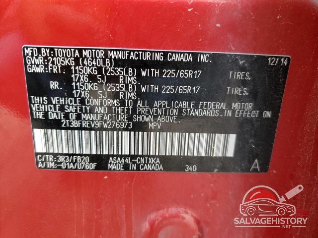 2T3BFREV9FW276973 2015 TOYOTA RAV4 photo no. 14