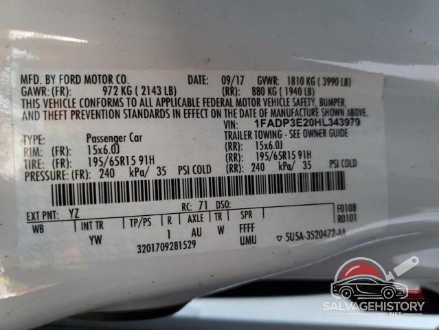 1FADP3E20HL343979 2017 FORD ALL Models photo no. 12