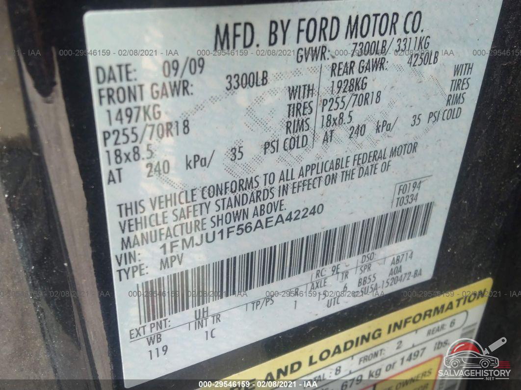 1FMJU1F56AEA42240 2010 FORD EXPEDITION photo no. 9
