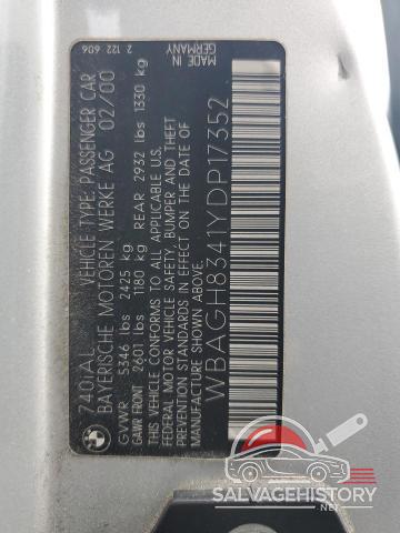 WBAGH8341YDP17352 2000 BMW 7 SERIES photo no. 12
