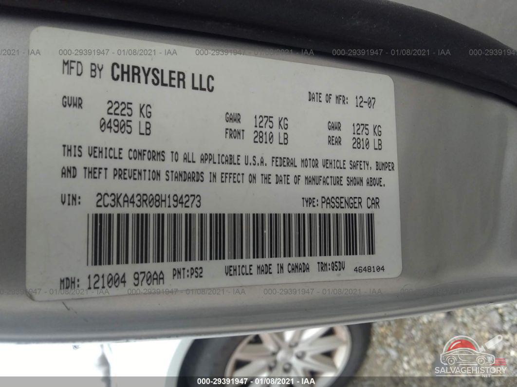 2C3KA43R08H194273 2008 CHRYSLER 300 photo no. 9
