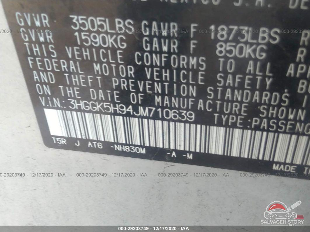3HGGK5H94JM710639 2018 HONDA FIT photo no. 9