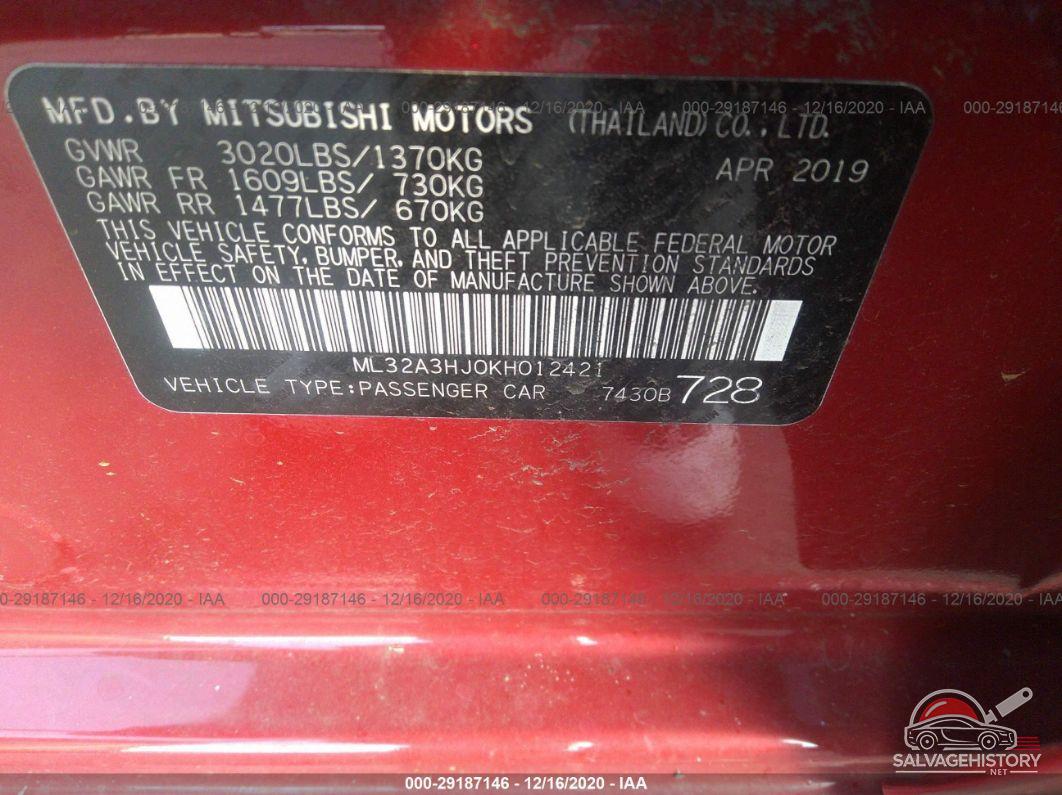 ML32A3HJ0KH012421 2019 MITSUBISHI MIRAGE photo no. 9