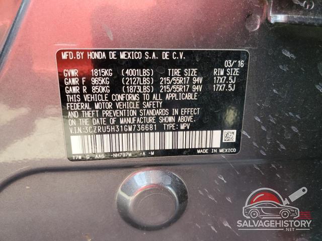 3CZRU5H31GM736681 2016 HONDA HR-V photo no. 14
