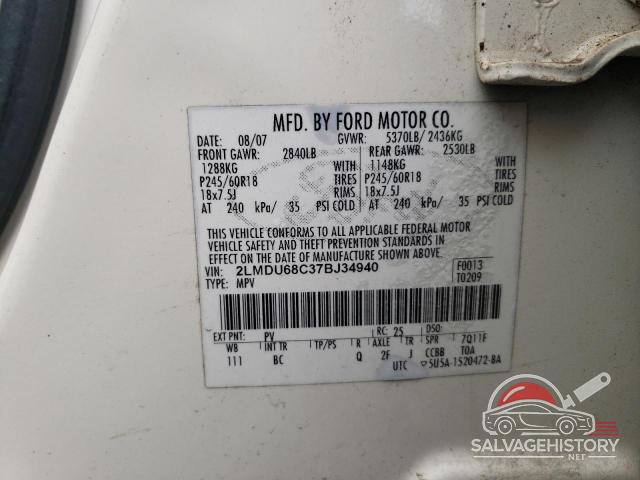 2LMDU68C37BJ34940 2007 LINCOLN MKX photo no. 12