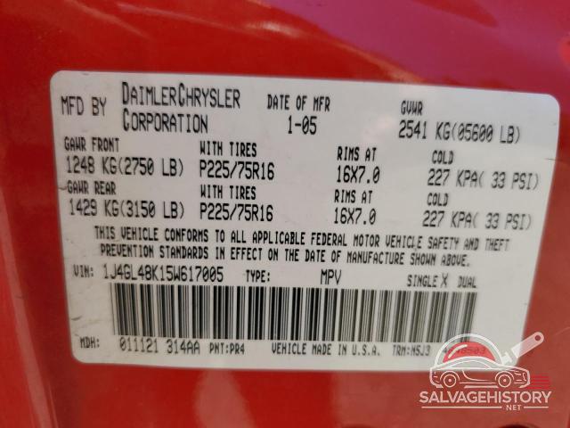 1J4GL48K15W617005 2005 JEEP LIBERTY photo no. 13