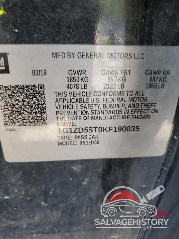 1G1ZD5ST0KF190035 2019 CHEVROLET MALIBU photo no. 12