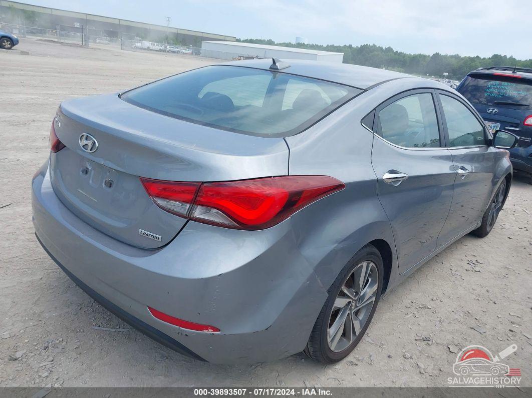 KMHDH4AEXFU394051 2015 HYUNDAI ELANTRA photo no. 4