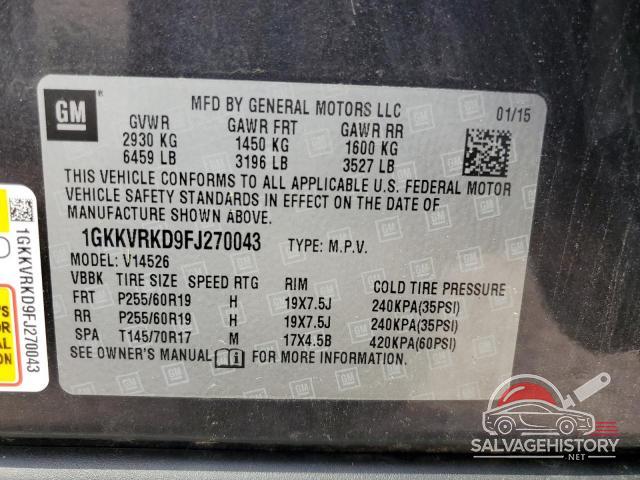 1GKKVRKD9FJ270043 2015 GMC ACADIA photo no. 13