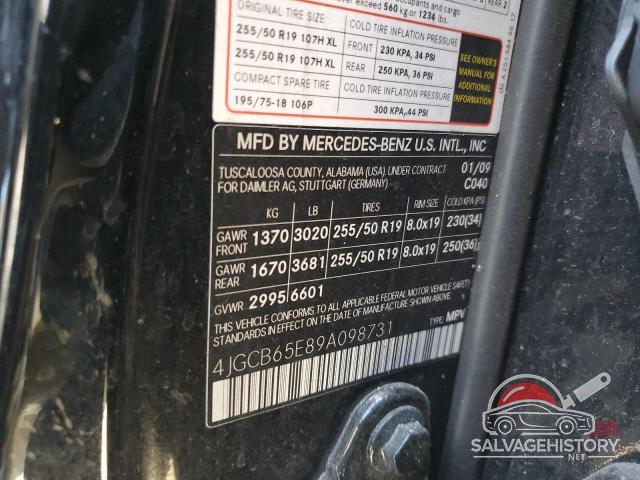 4JGCB65E89A098731 2009 MERCEDES-BENZ R-CLASS photo no. 13