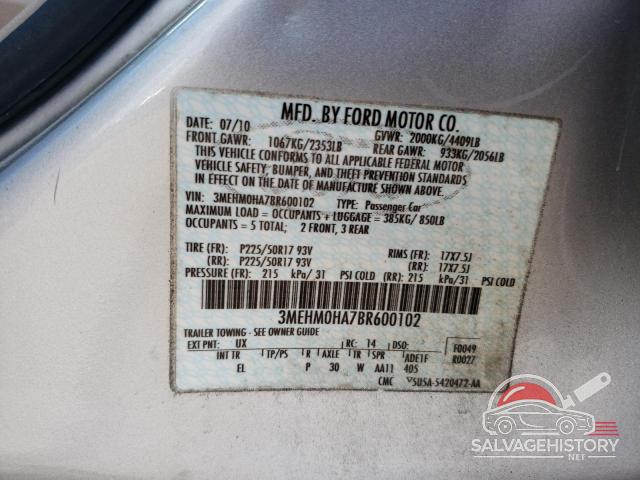 3MEHM0HA7BR600102 2011 MERCURY MILAN photo no. 12