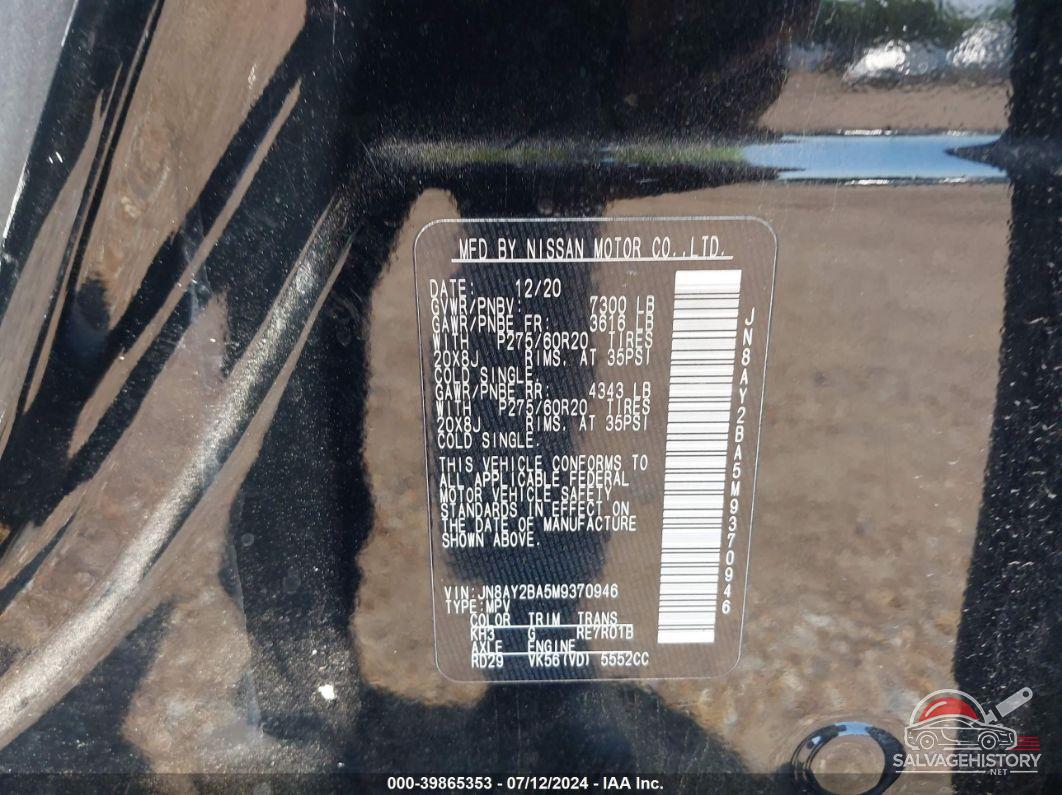 JN8AY2BA5M9370946 2021 NISSAN ARMADA photo no. 9