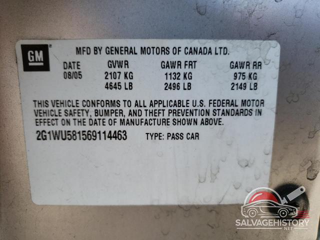 2G1WU581569114463 2006 CHEVROLET IMPALA photo no. 12