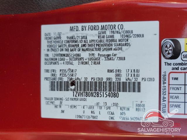 1ZVHT80N285154080 2008 FORD ALL Models photo no. 12