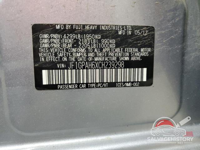 JF1GPAH6XCH239298 2012 SUBARU IMPREZA photo no. 13