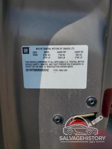 2G1WT58K669366542 2006 CHEVROLET IMPALA photo no. 12