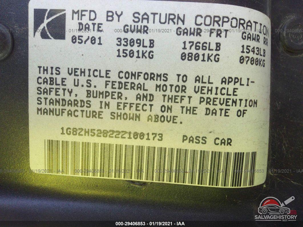 1G8ZH52822Z100173 2002 SATURN SL photo no. 9