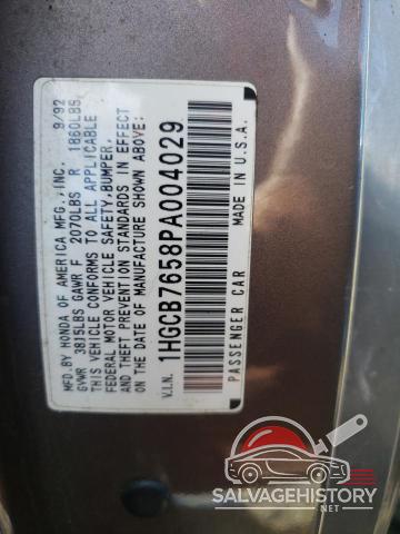 1HGCB7658PA004029 1993 HONDA ACCORD photo no. 12