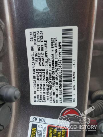 5J6RM4H58DL054647 2013 HONDA CRV photo no. 13