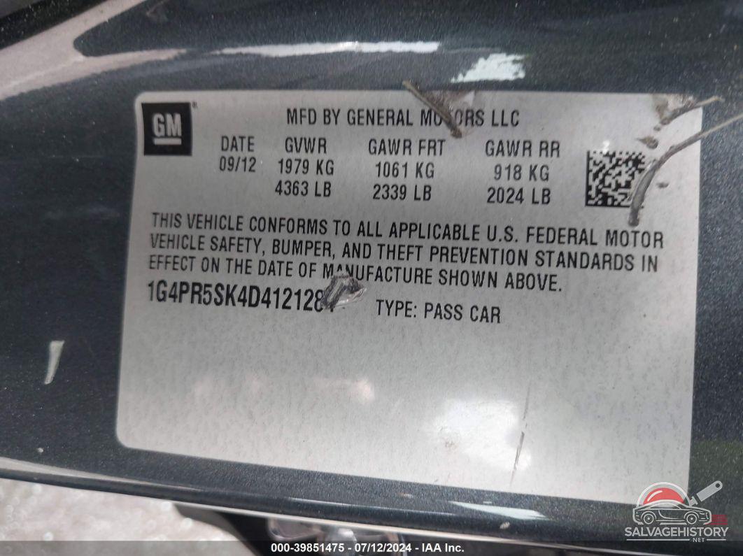 1G4PR5SK4D4121284 2013 BUICK VERANO photo no. 9