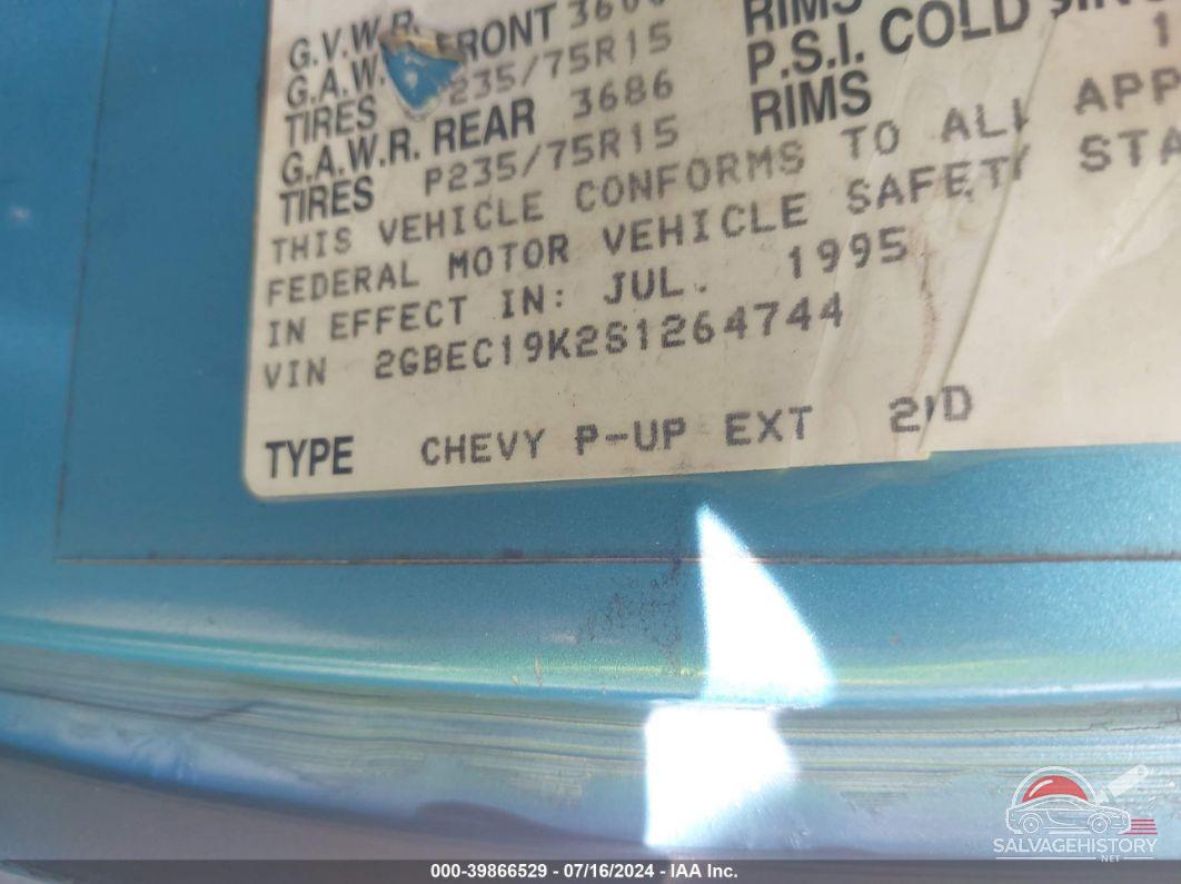 2GBEC19K2S1264744 1995 CHEVROLET GMT-400 photo no. 9