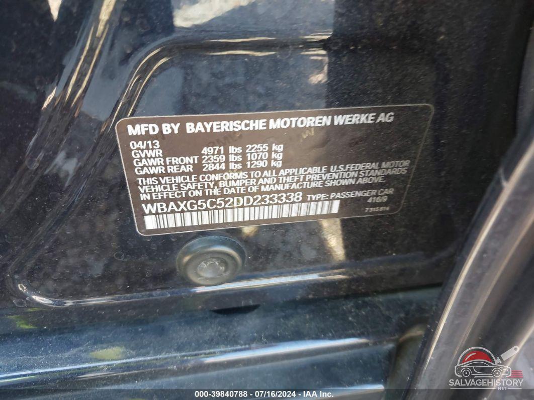 WBAXG5C52DD233338 2013 BMW 528I photo no. 9