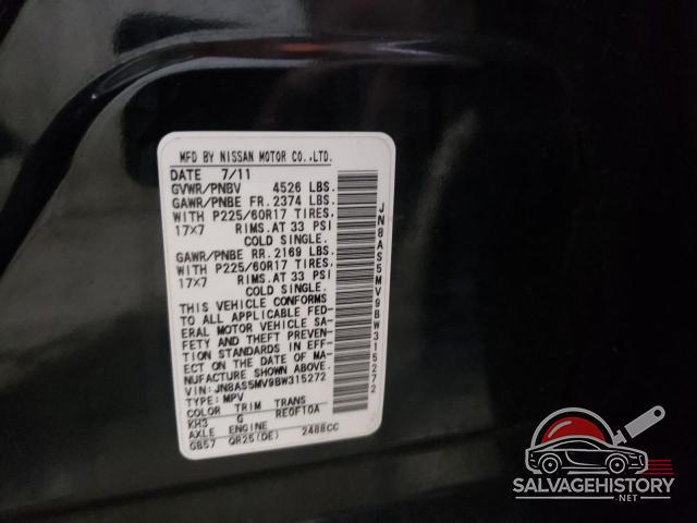 JN8AS5MV9BW315272 2011 NISSAN ROGUE photo no. 13