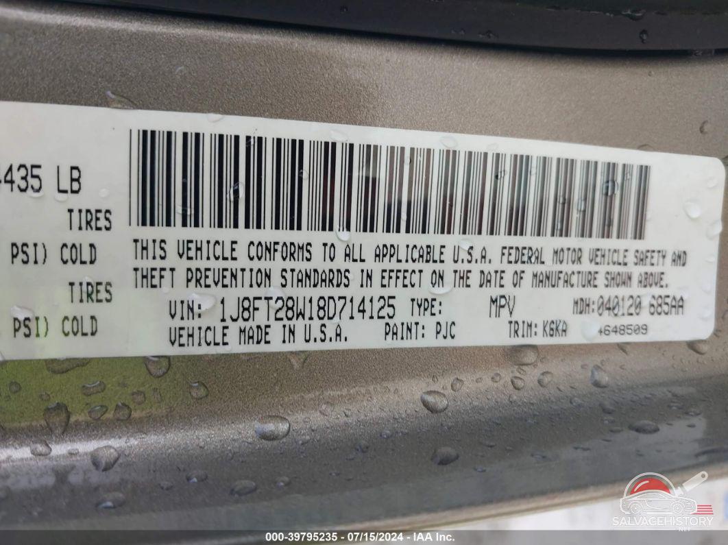 1J8FT28W18D714125 2008 JEEP PATRIOT photo no. 9