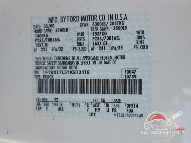 1FTRX17L5YKB13418 2000 FORD All Models photo no. 12